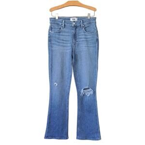 PAIGE Colette Crop Flare Jeans Size 27 Distressed Knees